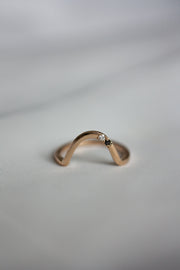 Unique Twist: Contoured 14k gold band w/ black & white diamonds.