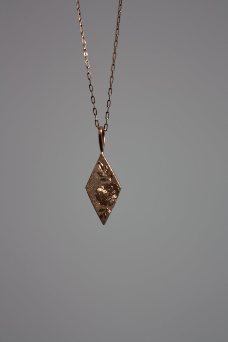 Ren necklace.. 14k gold with a hand engraved peony 